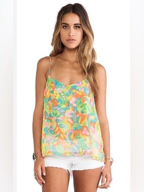 Show Me Your Mumu Twiggy Tulips spaghetti strap top size M. EUC